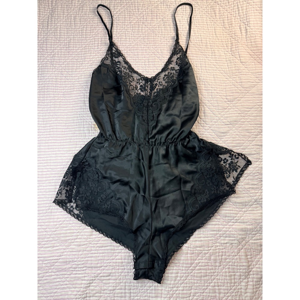 VTG Rare Maidenformโ Chantilly Black Lace Teddy 34 ILGWU/Made in USA Coquette